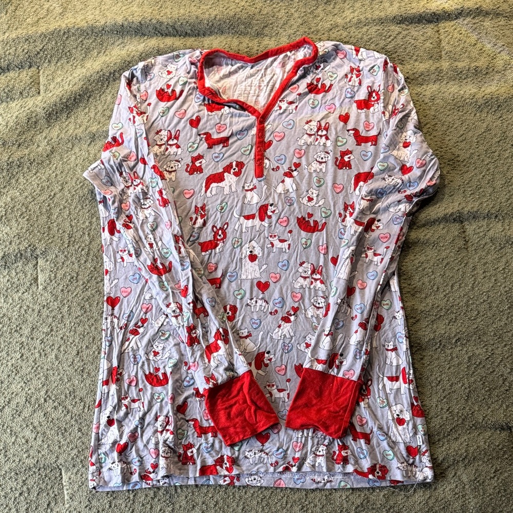 Small Little Sleepies Furever Valentines Bamboo Pajama Top